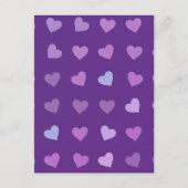 CARTE POSTALE COEURS PASTEL PURPLE (Devant)