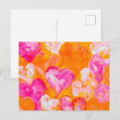 Carte Postale Cœurs peints Abstrait vibrant pour la Saint-Valent (Devant / Derrière)