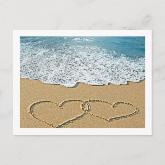 Carte postale Coeurs plage (Devant)