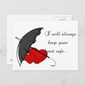 Carte Postale Coeurs protégés par l'amour (Devant / Derrière)