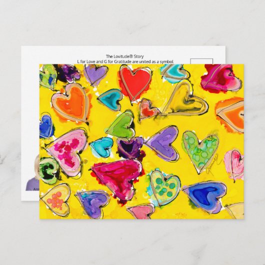 Carte postale Cœurs remplis d'amour (Devant / Derrière)