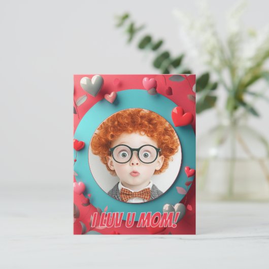 Carte Postale Coeurs romantiques Circulaire (Debout devant)