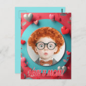 Carte Postale Coeurs romantiques Circulaire (Devant / Derrière)