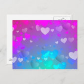 Carte Postale Coeurs rose et bleu (Devant / Derrière)