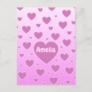 Carte postale Coeurs roses