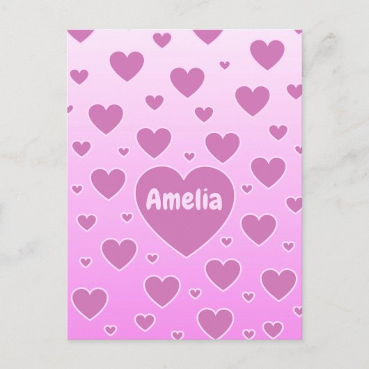 Carte postale Coeurs roses (Devant)