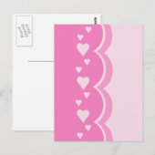 Carte Postale Coeurs roses (Devant / Derrière)