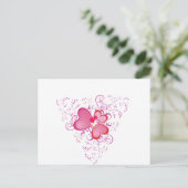 Carte Postale Coeurs roses (Debout devant)