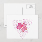 Carte Postale Coeurs roses (Devant / Derrière)