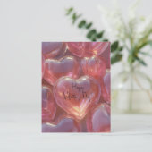 Carte Postale Coeurs roses de la Saint-Valentin (Debout devant)