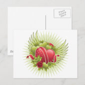 Carte Postale Coeurs Roses et ailes (Devant / Derrière)