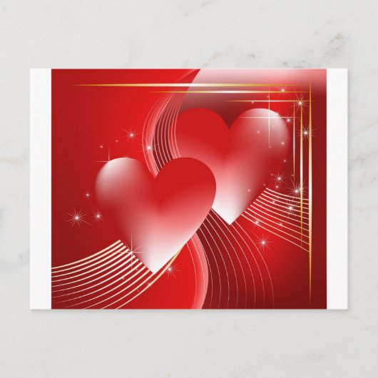 Carte Postale Cœurs Rouges (Devant)
