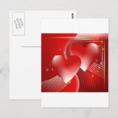 Carte Postale Cœurs Rouges (Devant / Derrière)