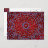 Carte postale Coeurs rouges et dentelle bleue (Devant / Derrière)