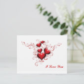 Carte Postale Coeurs Rouges Interconnectés, Je T'Aime (Debout devant)