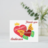 Carte Postale Cœurs Rouges, Papillon Merci (Debout devant)