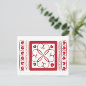 Carte Postale Coeurs rouges partout (Debout devant)