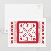 Carte Postale Coeurs rouges partout (Devant / Derrière)