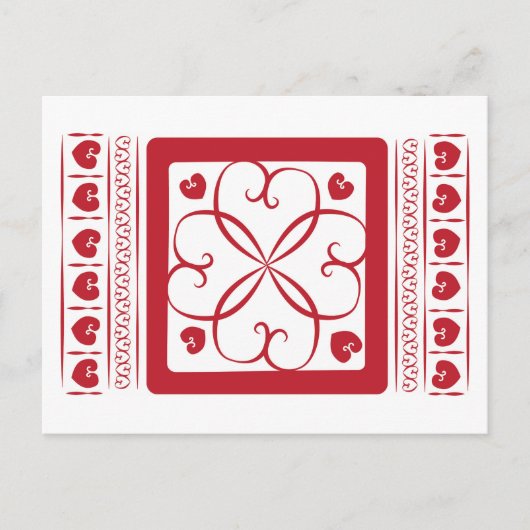 Carte Postale Coeurs rouges partout (Devant)