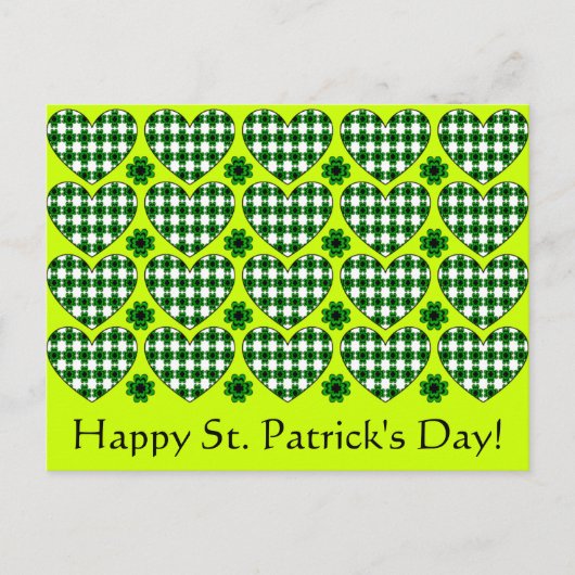 Carte Postale Coeurs shamrocks (Devant)