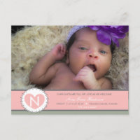 Coeurs sont Full Baby fille annonce de naissance