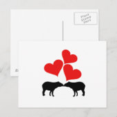 Carte Postale Cœurs & Tapirs (Devant / Derrière)