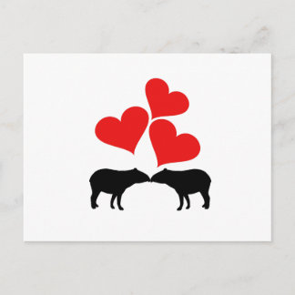 Carte Postale Cœurs & Tapirs