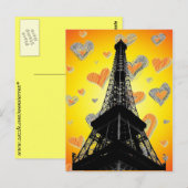 Carte postale Coeurs Tour Eiffel (Devant / Derrière)