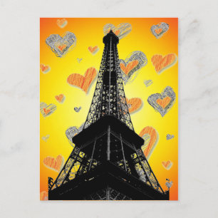 Carte postale Coeurs Tour Eiffel