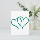 Carte Postale Coeurs turquoises (Debout devant)