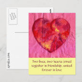 Carte Postale Coeurs unis dans l'amour (Devant / Derrière)
