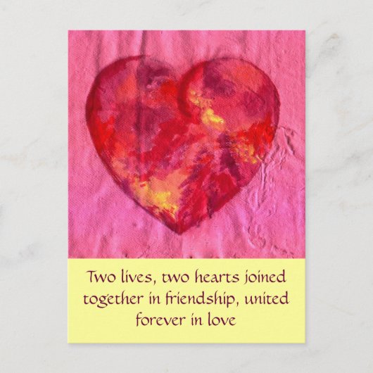 Carte Postale Coeurs unis dans l'amour (Devant)