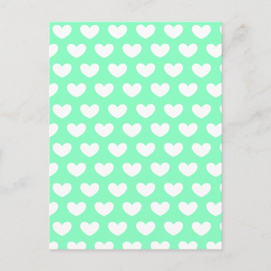 Carte Postale Coeurs verts à la menthe (Devant)
