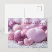 Carte Postale Coeurs violets et Saint-Valentin (Devant / Derrière)