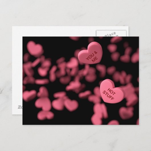 Carte Postale Coeurs volants (Devant / Derrière)