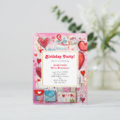 Carte Postale Coeurs Whimsical et lettres d'amour Invitation d'a (Debout devant)