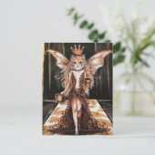 Carte Postale Coffee Bean Robe Chat Fée à Fashion Show (Debout devant)