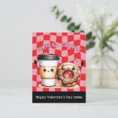 Carte Postale Coffee Couple Funny Valentines Day Postcard (Debout devant)