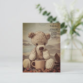 Carte Postale Coffee Cup Teddy Bear Citation Symbolisme mignon V (Debout devant)