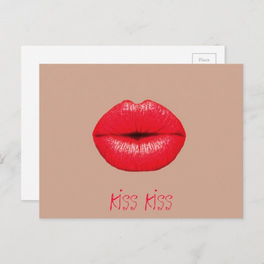 Carte Postale Coffee Lips baiser pop art (Devant / Derrière)