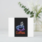 Carte Postale Coffee Lover Cup Neon Sign Cadeau présent (Debout devant)