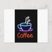 Carte Postale Coffee Lover Cup Neon Sign Cadeau présent (Devant)