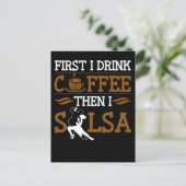 Carte Postale Coffee Lover Salsa Dancing Sport Humor Dancer (Debout devant)