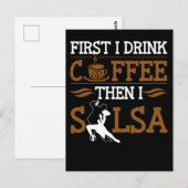 Carte Postale Coffee Lover Salsa Dancing Sport Humor Dancer (Devant / Derrière)