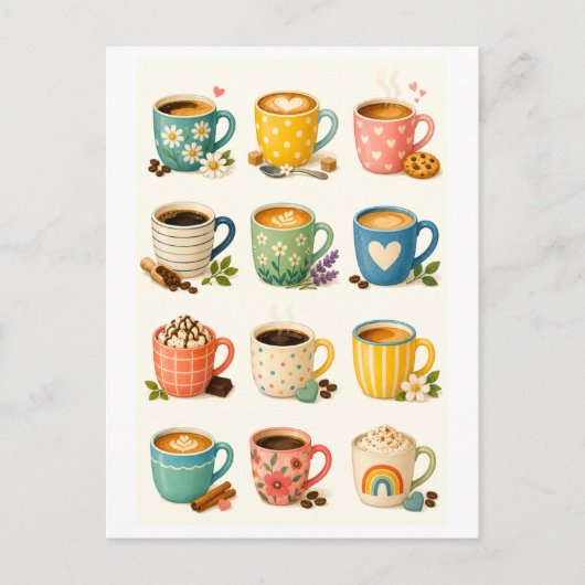 Carte Postale Coffee Mug Collage (Devant)