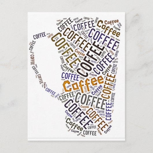 Carte Postale Coffee Mug Word Art (Devant)