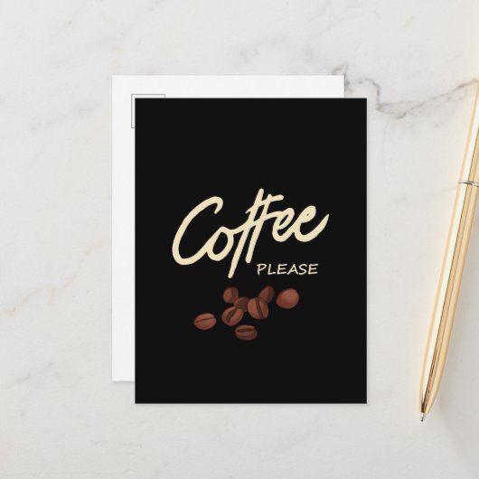 Carte Postale Coffee Please Coffee Lover (Devant/Arrière en situation)