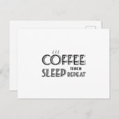 Carte Postale Coffee Teach Funny Gif Enseignant École Enseignant (Devant / Derrière)