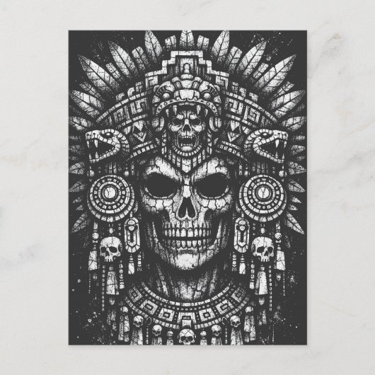 Carte Postale Coiffe de crâne aztèque par BurnsInHell (Devant)