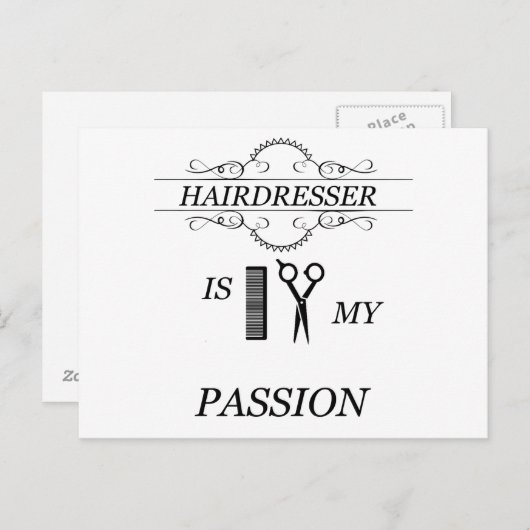 Carte Postale Coiffeur (Devant / Derrière)